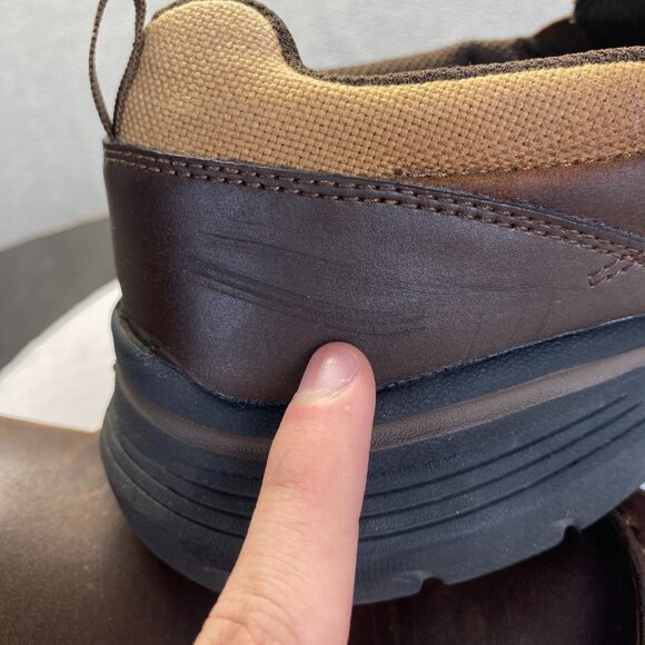 Skechers Shoes Relaxed Fit Seveno Mens Sz 11.5 Brown Leather Slip On‎ 66146 - Picture 7 of 16